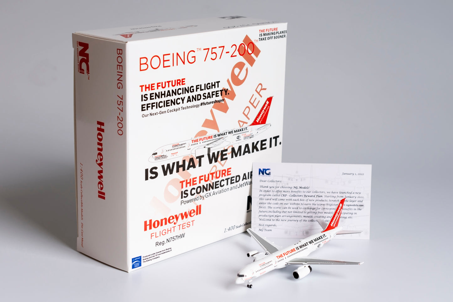 1:400 NG Models Honeywell Boeing 757-200 "Test Engine, 2021 Livery" N757HW NG53181