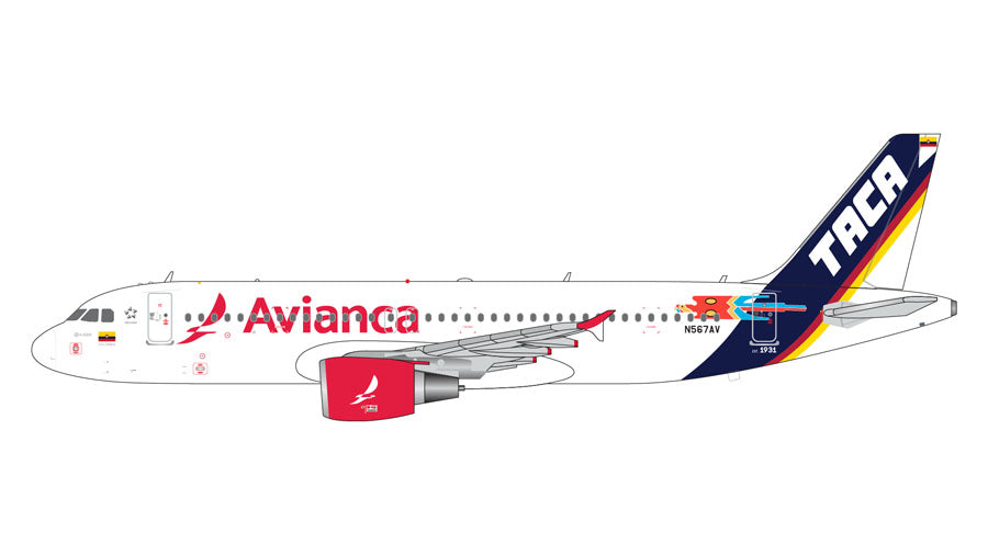 1:400 Gemini Jets Avianca Airbus A320-200 "TACA Retro Livery" N567AV GJAVA2190