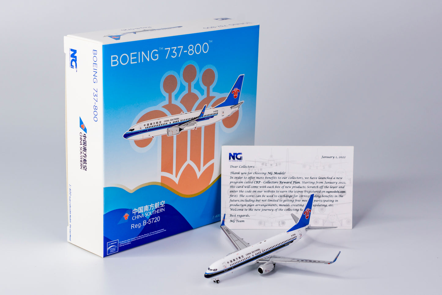 1:400 NG Models China Southern Airlines Boeing 737-800/w B-5720 NG58116
