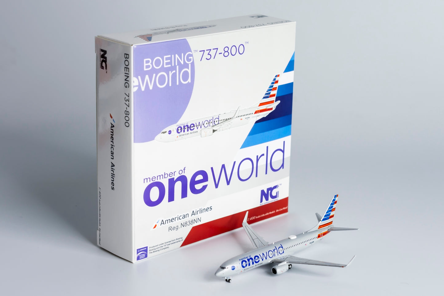 1:400 NG Models American Airlines Boeing 737-800 "One World" N838NN NG58117