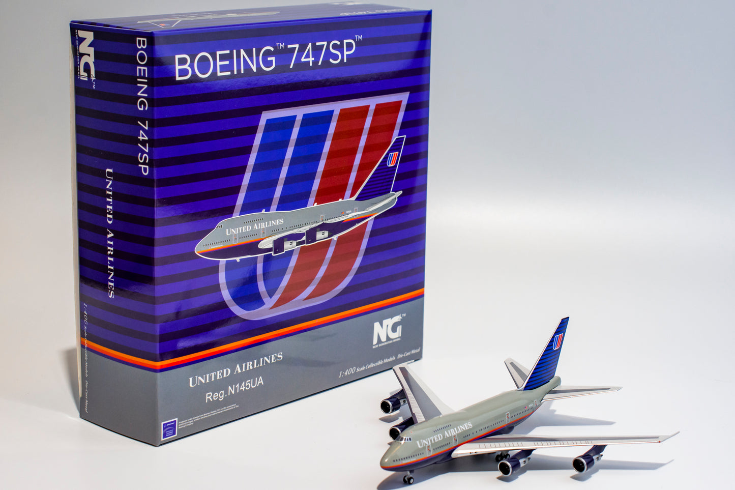 1:400 NG Models United Airlines Boeing 747SP "Battleship Grey" N145UA 07008