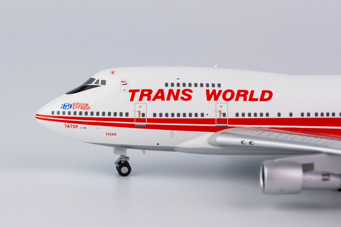 1:400 NG Models Trans World Airlines (TWA) Boeing 747SP "Twin Stripes, Boston Express" N57203 07020