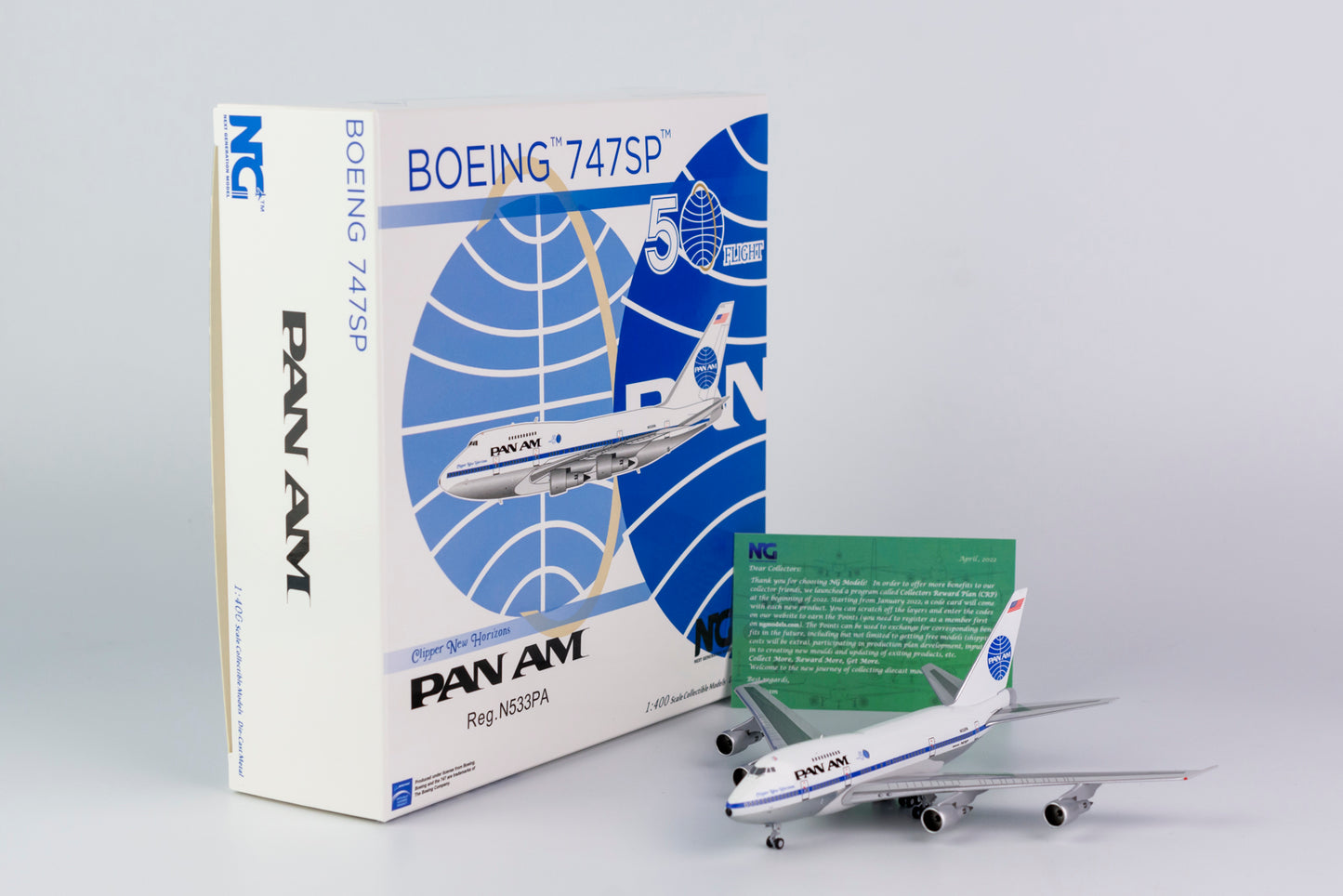 1:400 NG Models Pan American World Airways Boeing 747SP "Clipper New Horizons" N533PA 07023