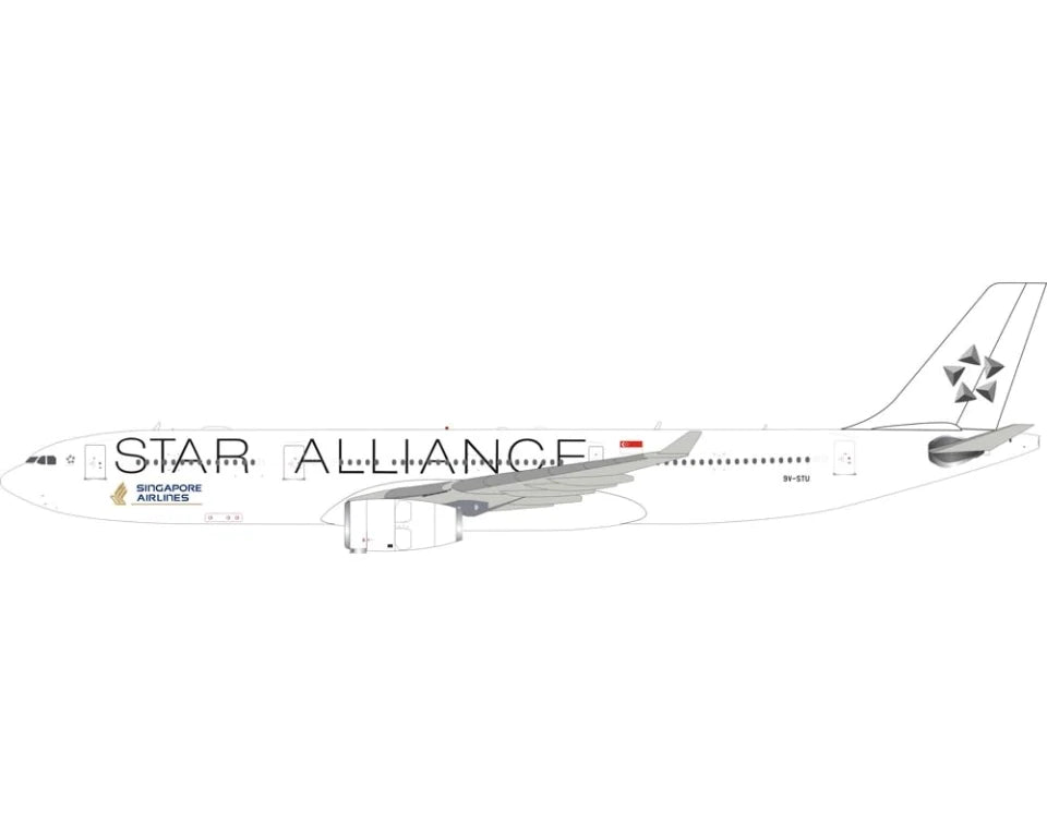 White Box Models WB-A330-3-012 Singapore-Star Alliance A330-343