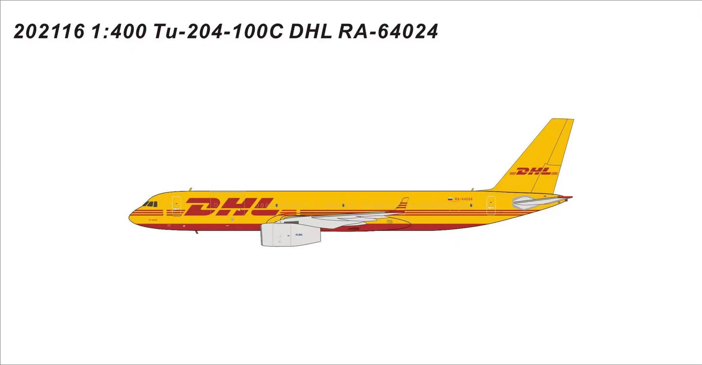 1:400 Panda Models DHL Airlines TU-204-100C "Cargo" RA-64024 PM202116