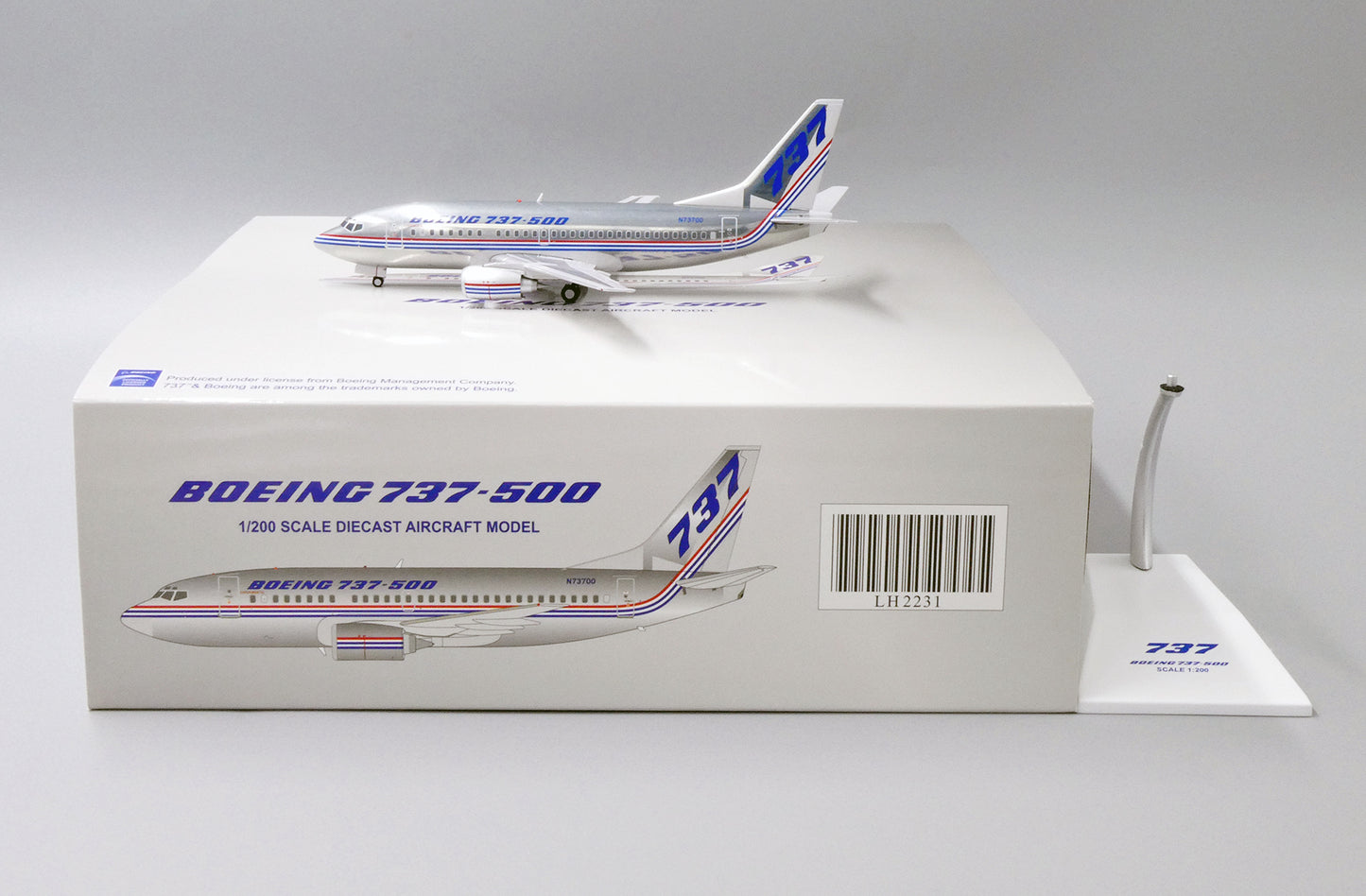 1:200 JC Wings Boeing House Colors 737-500 N73700 LH2231 w/ Stand