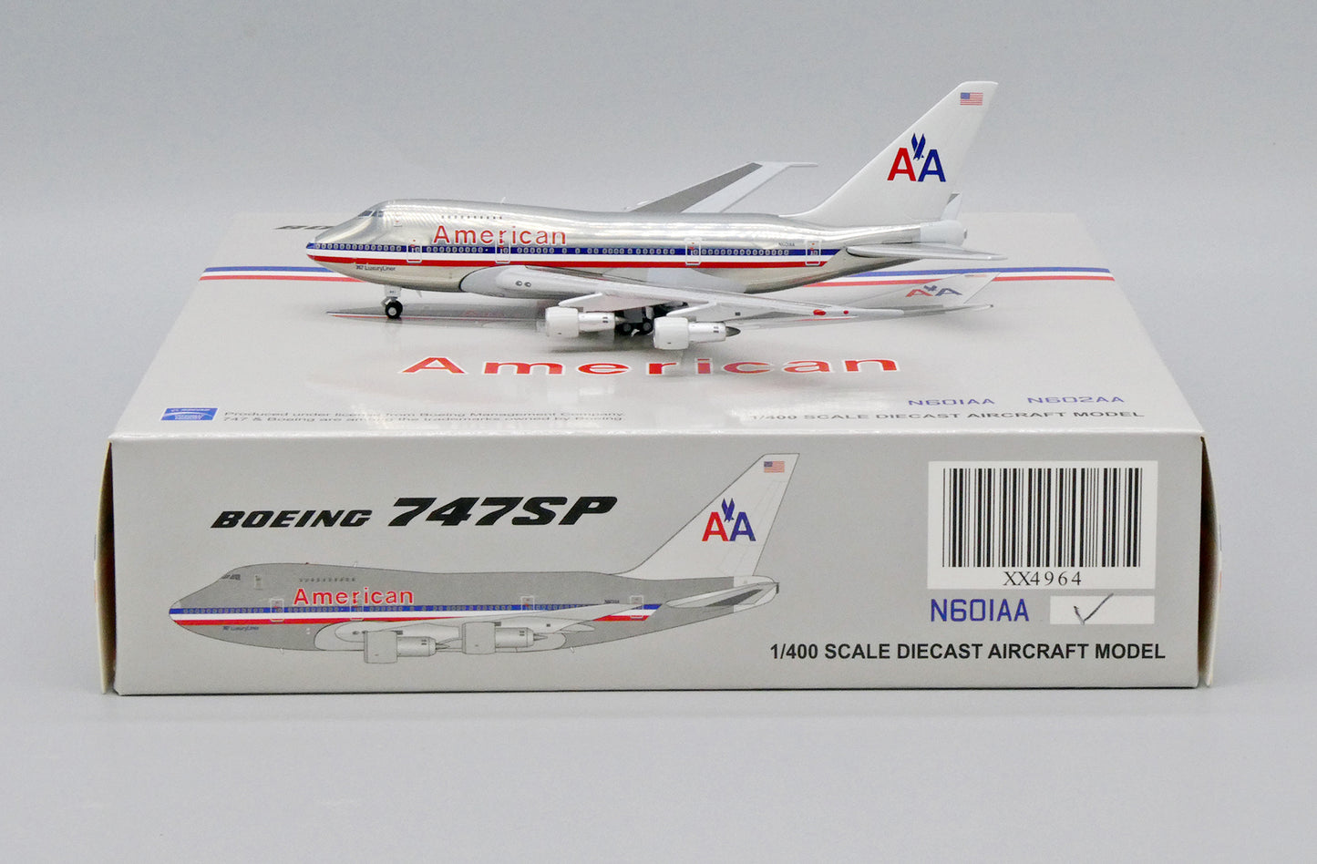 1:400 JC Wings American Airlines 747SP "Polished" N601AA XX4964