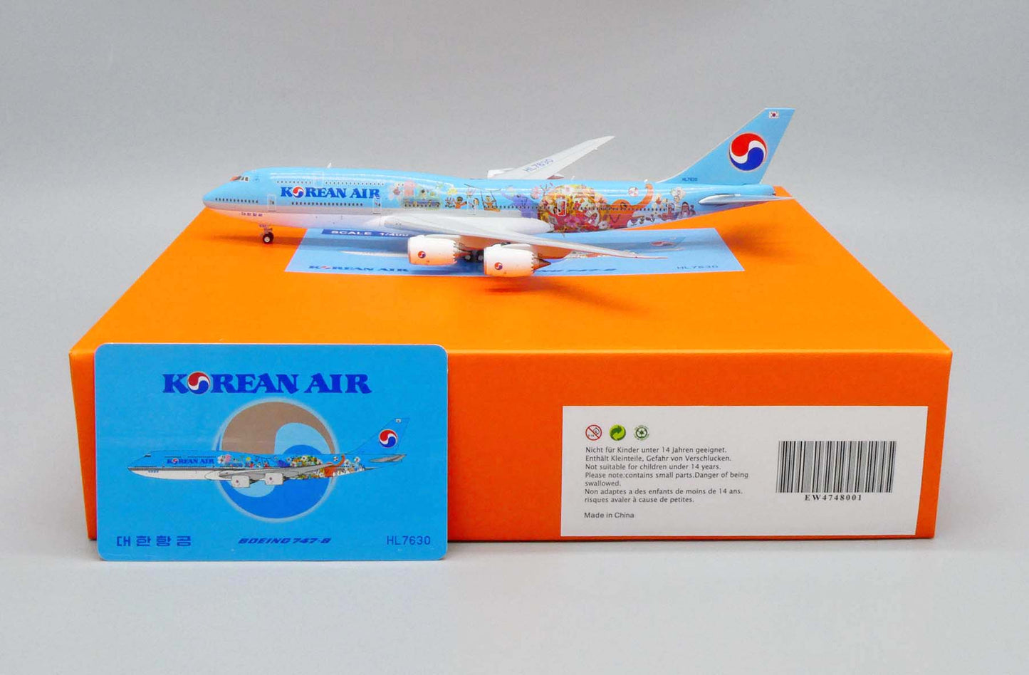 1:400 JC Wings Korean Air Boeing 747-8 "Special Livery" HL7630 EW4748001