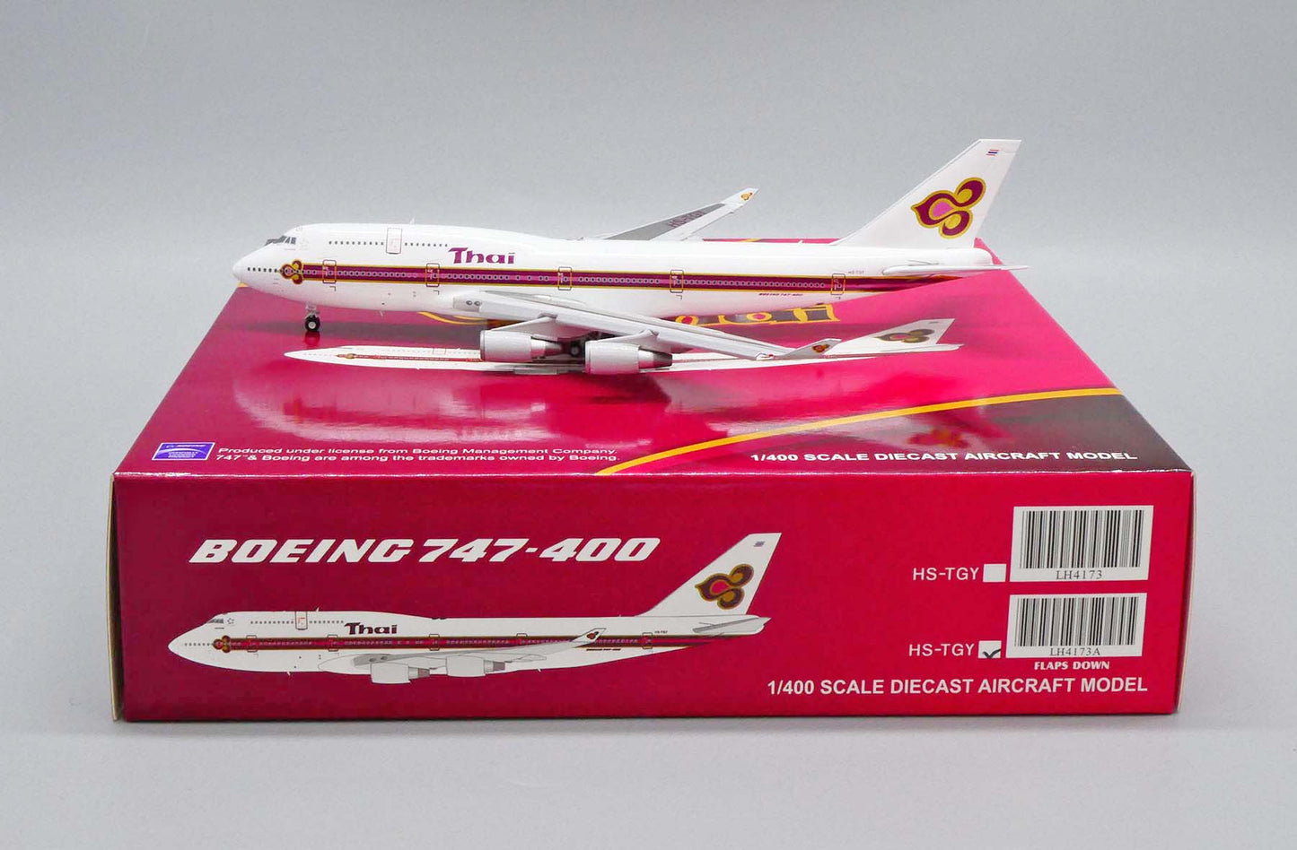 1:400 JC Wings Thai Airways International 747-400 "OLD COLORS, FLAPS DOWN" HS-TGY LH4173A