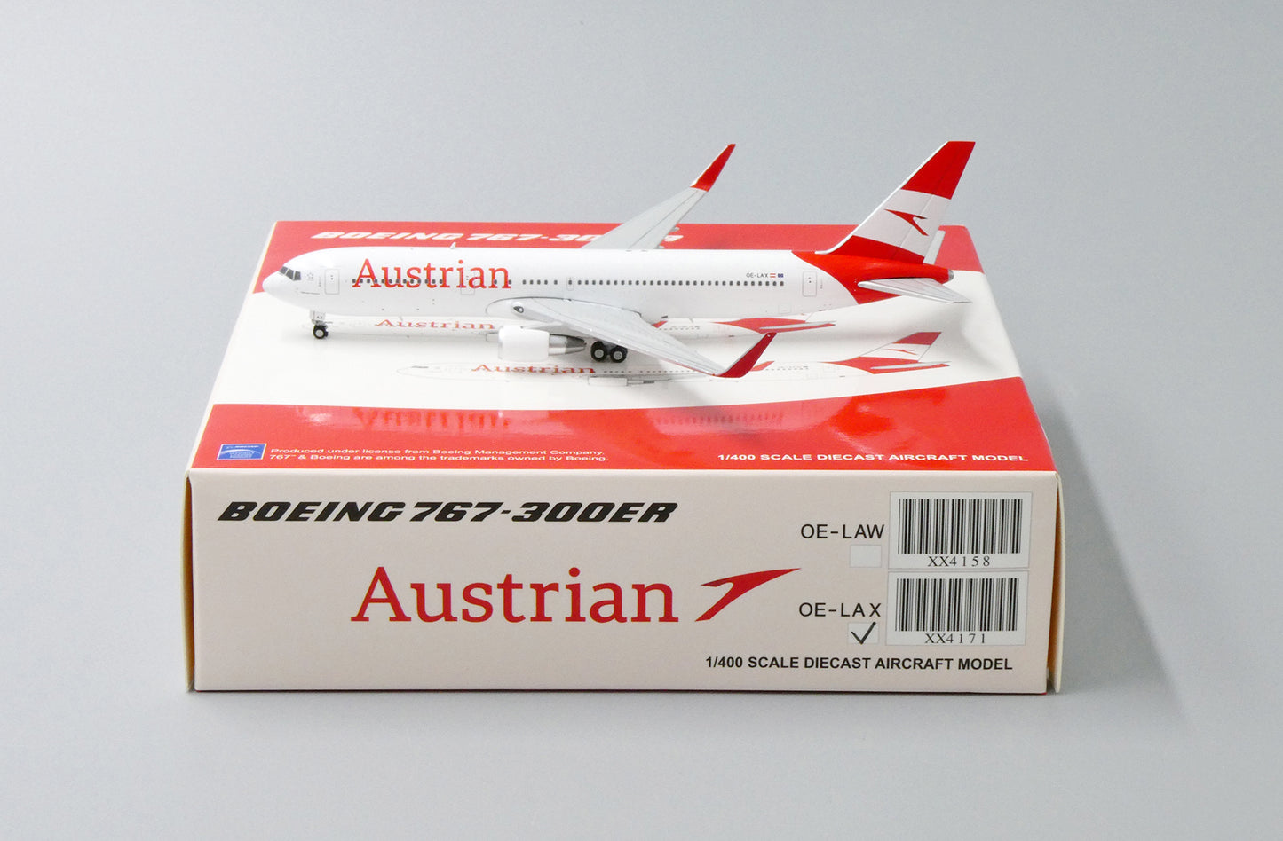 1:400 JC Wings Austrian Airlines Boeing 767-300ER "New Colors" OE-LAX XX4171