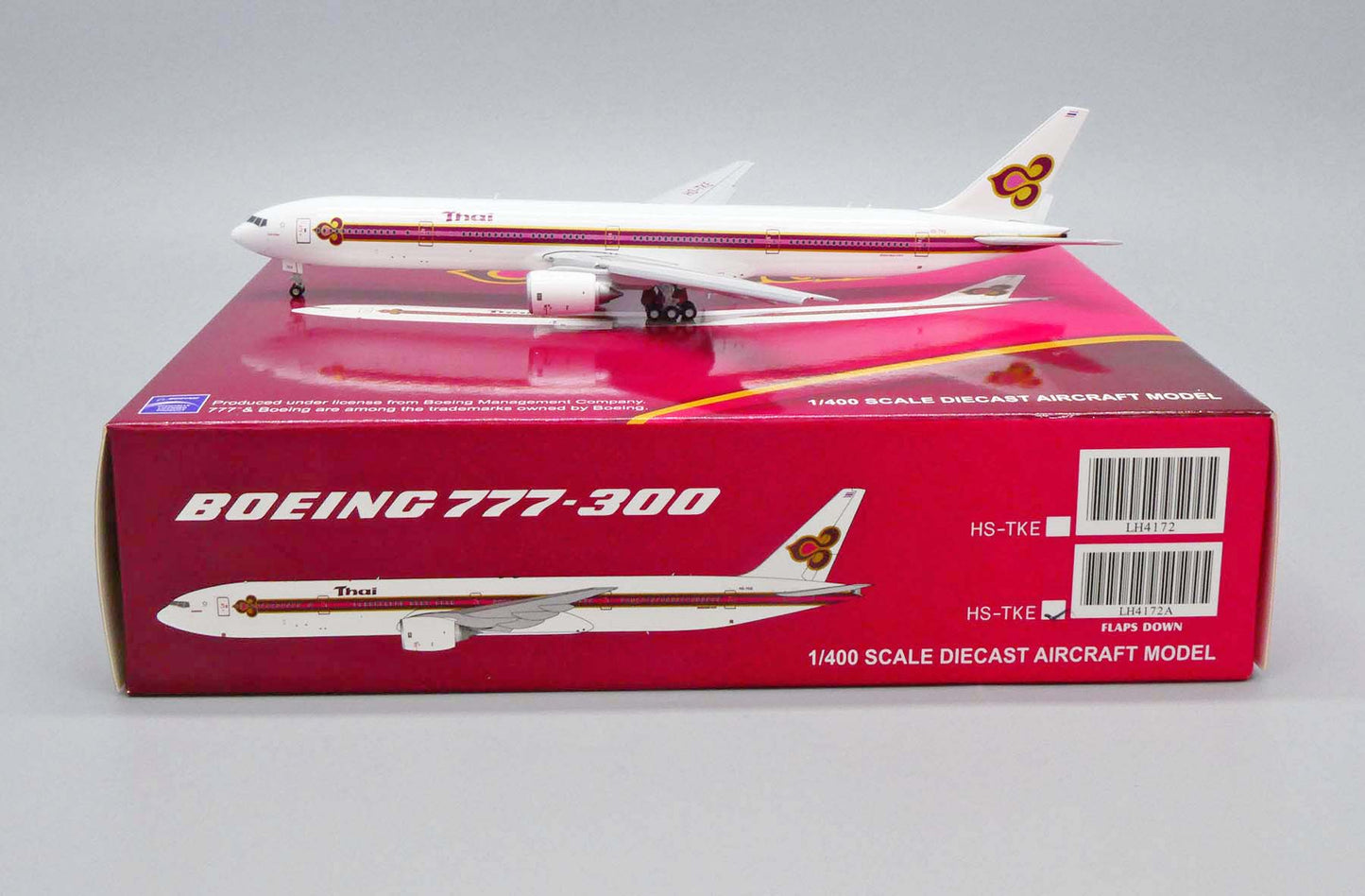 1:400 JC Wings Thai Airways Boeing 777-300 "Old Livery, FLAPS DOWN" HS-TKE LH4172A