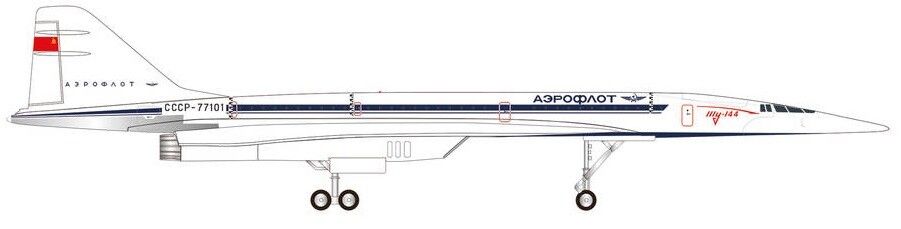 1:400 Herpa Wings Tupolev Design Bureau Tupolev TU-144S CCCP-77101 562775