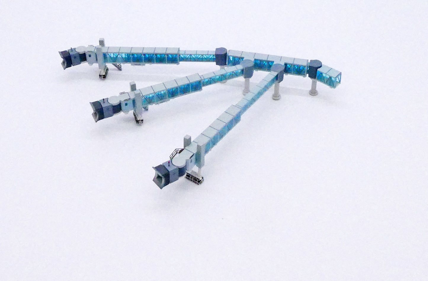 1:400 JC Wings Air Bridge Jetway (A380 Triple Jetway, Blue) LH4219 Pack of 1
