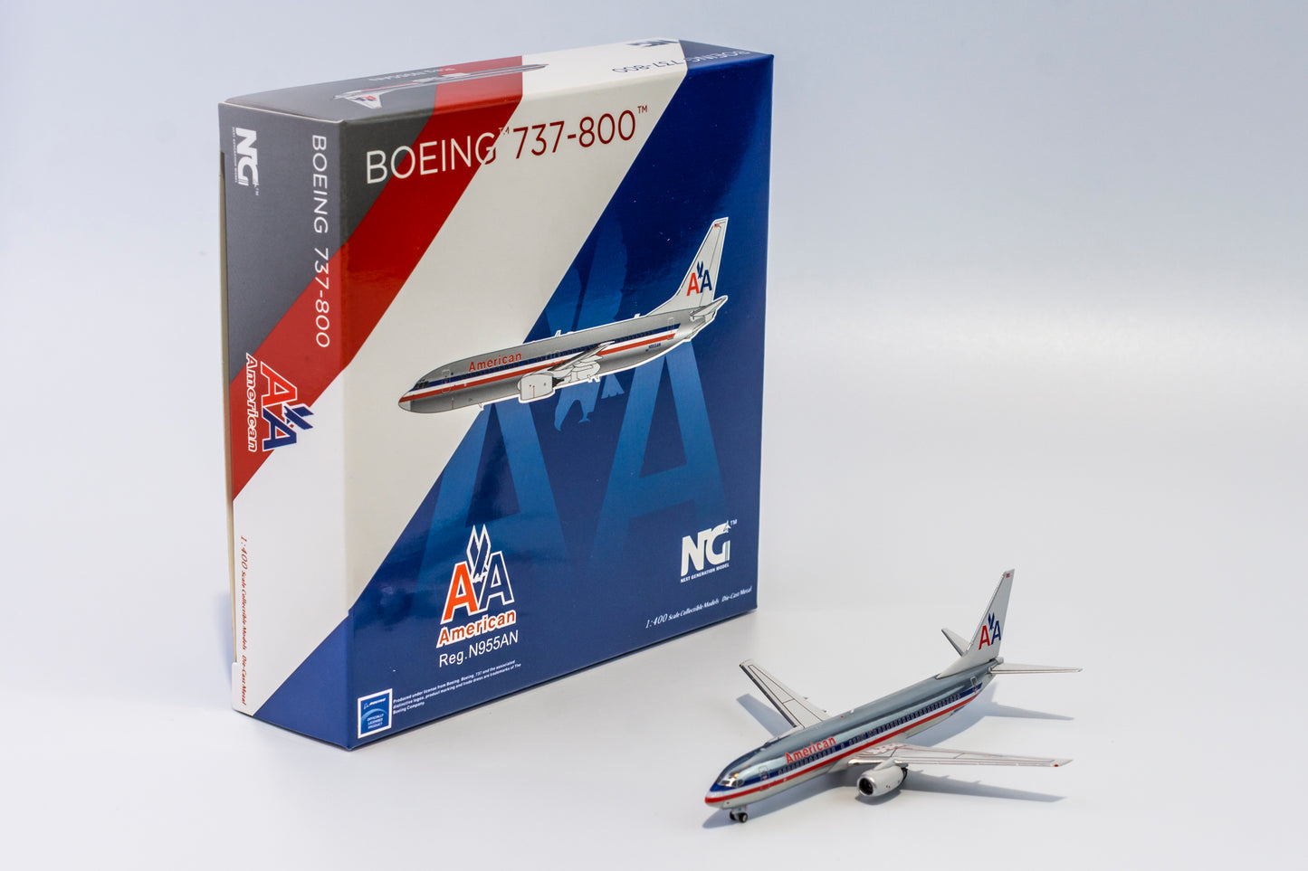 1:400 NG Models American Airlines Boeing 737-800 "Chrome, No Winglets" N955AN NG58093