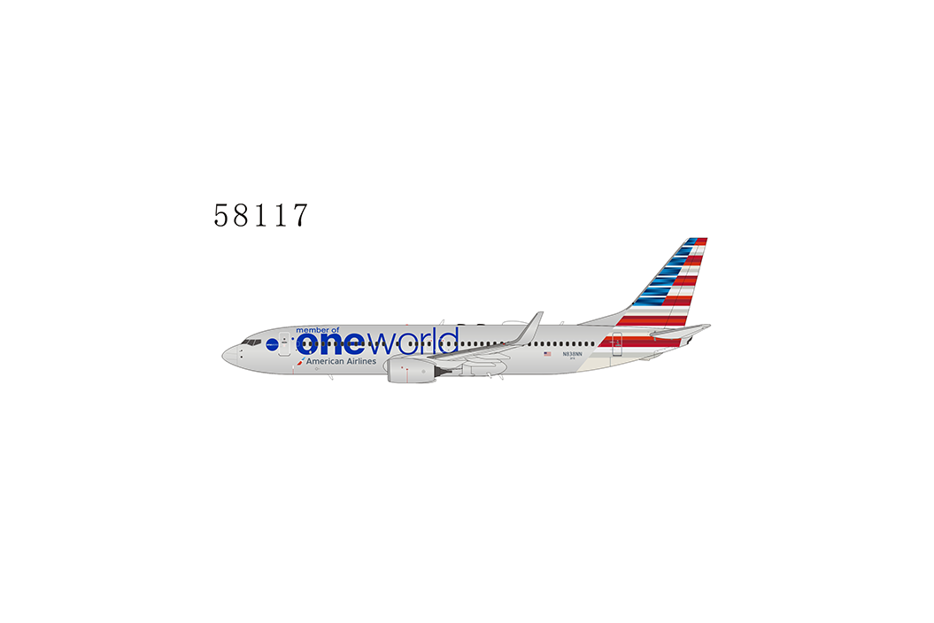 1:400 NG Models American Airlines Boeing 737-800 "One World" N838NN 58118