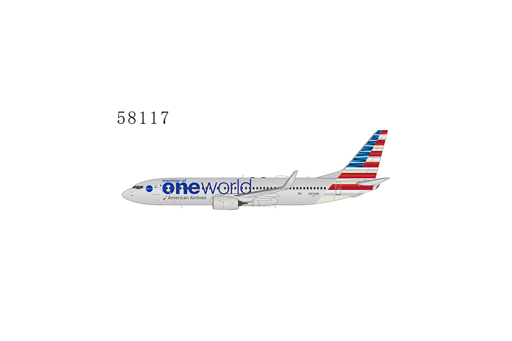 1:400 NG Models American Airlines Boeing 737-800 "One World" N838NN NG58117