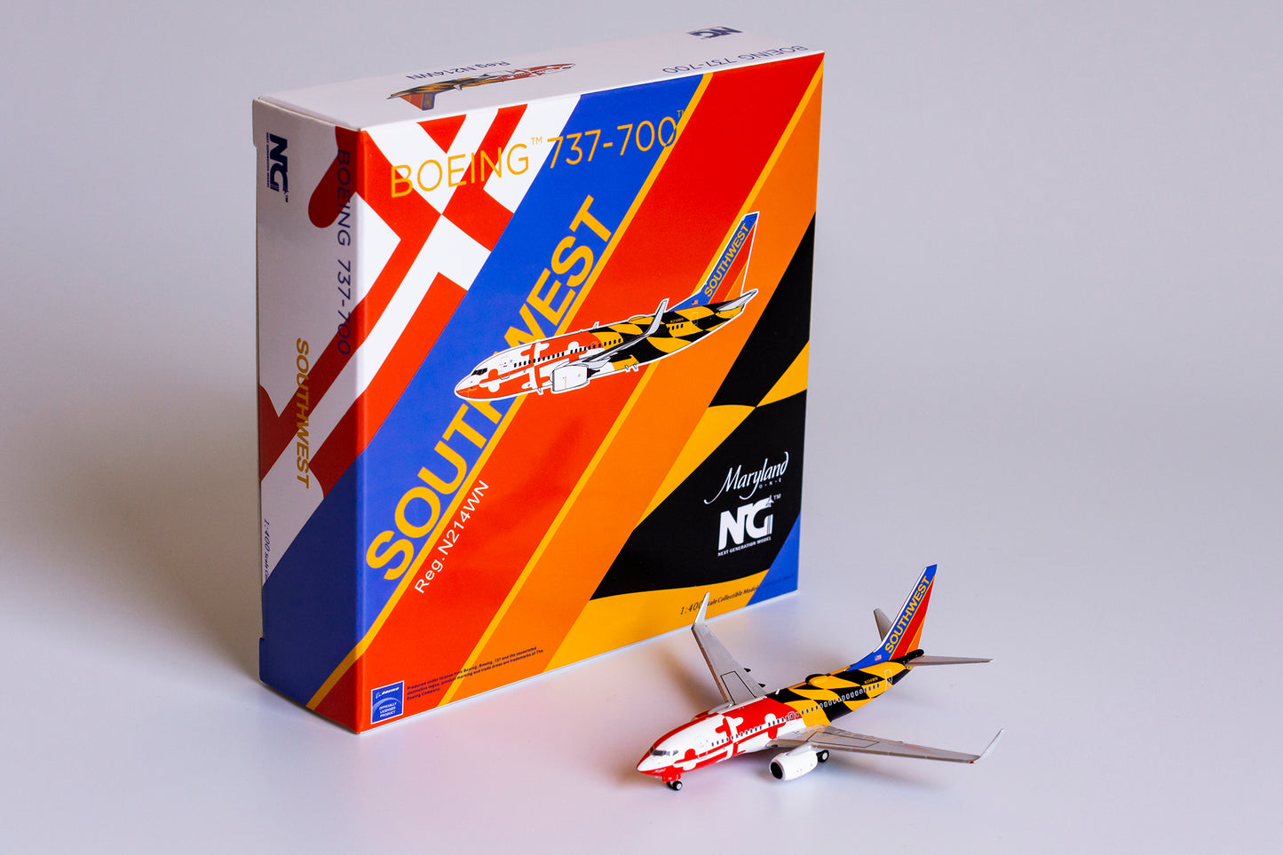 1:400 NG Models Southwest Airlines Boeing 737-700 "Maryland One" N214WN (Canyon Blue Tail) NG77006