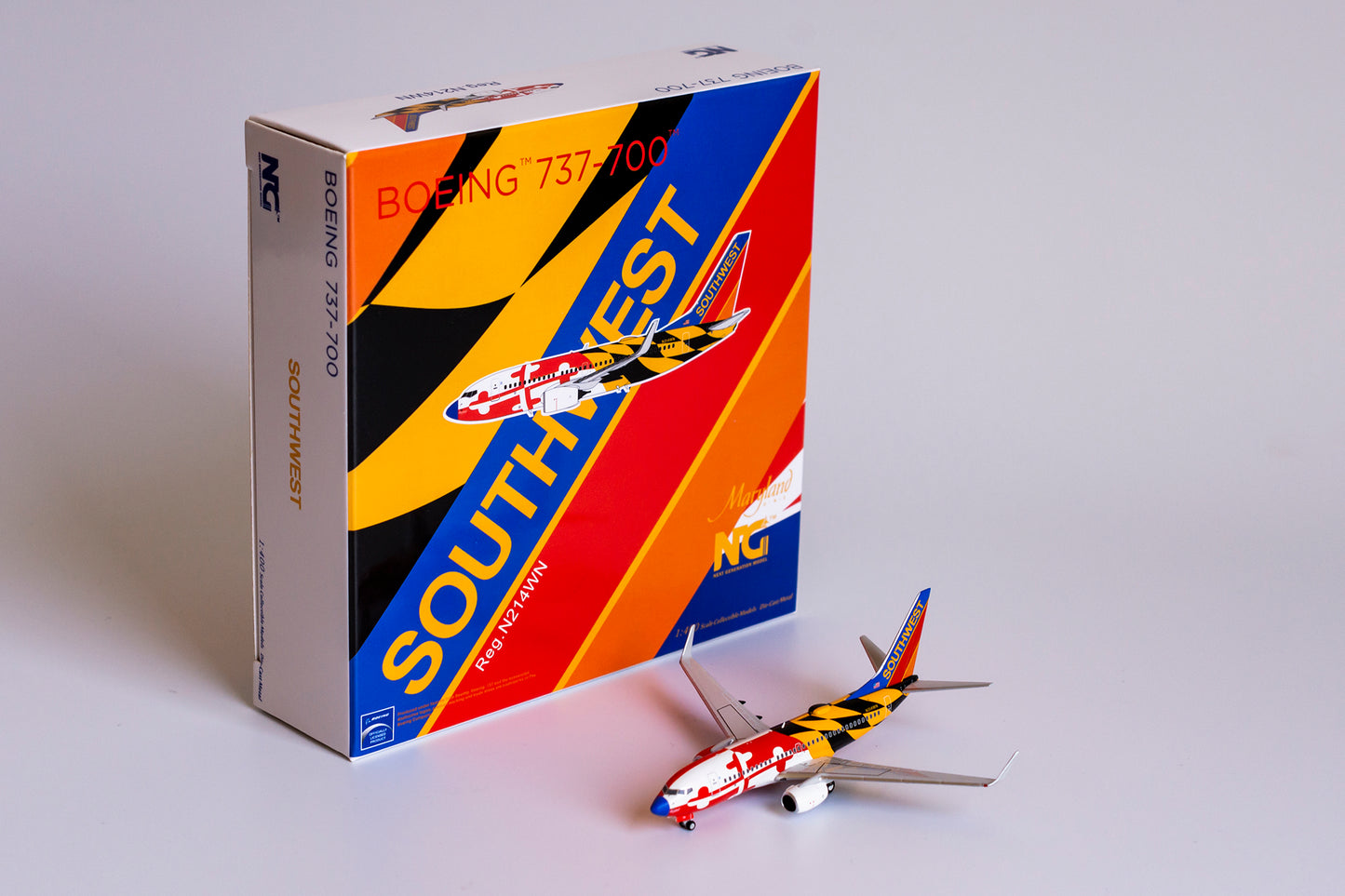 1:400 NG Models Southwest Airlines Boeing 737-700 "Maryland One" N214WN (Canyon Blue Tail, Blue Nose) NG77008