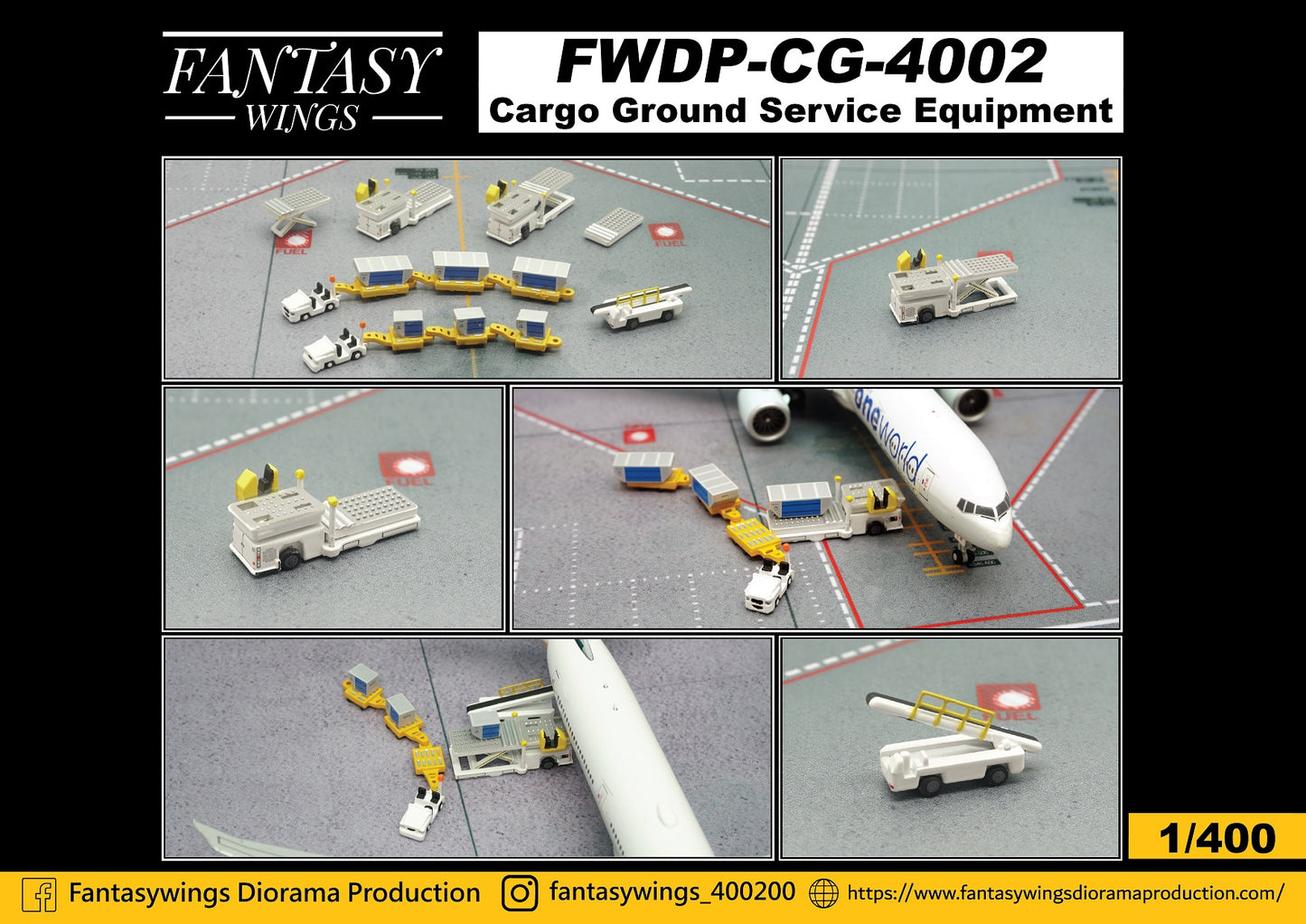 1:400 Fantasy Wings Cargo Ground Service Equipment Set FWDP-CG-4002