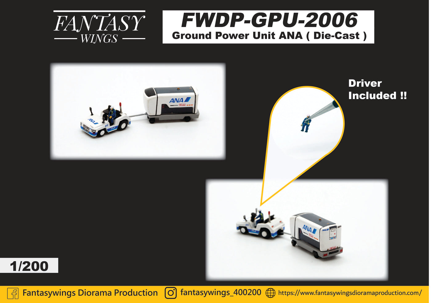 1:400 Fantasy Wings Ground Power Unit All Nippon Airways (ANA) FWDP-GPU-2006