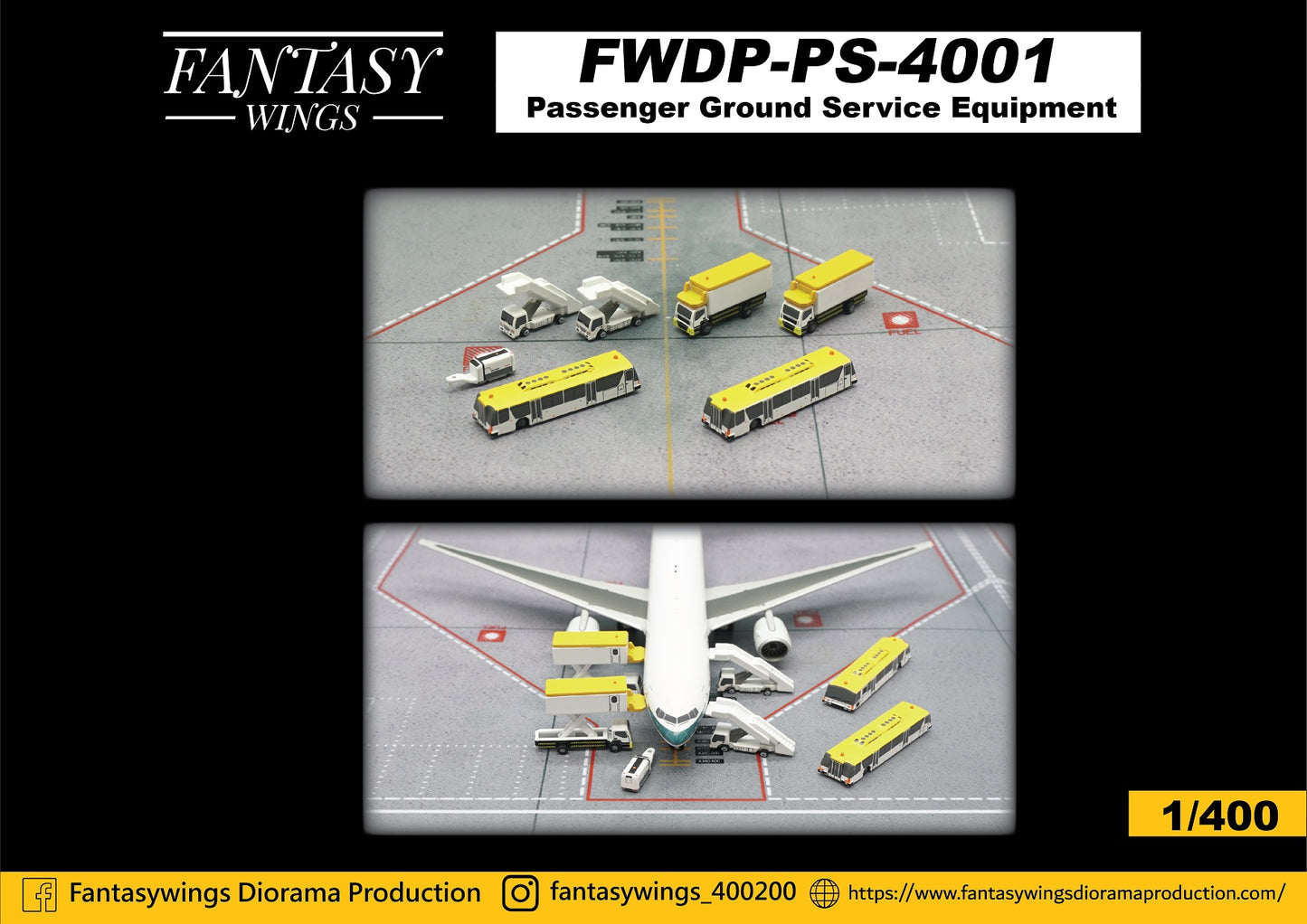 1:400 Fantasy Wings Passenger Ground Service Equipment Set FWDP-PS-4001