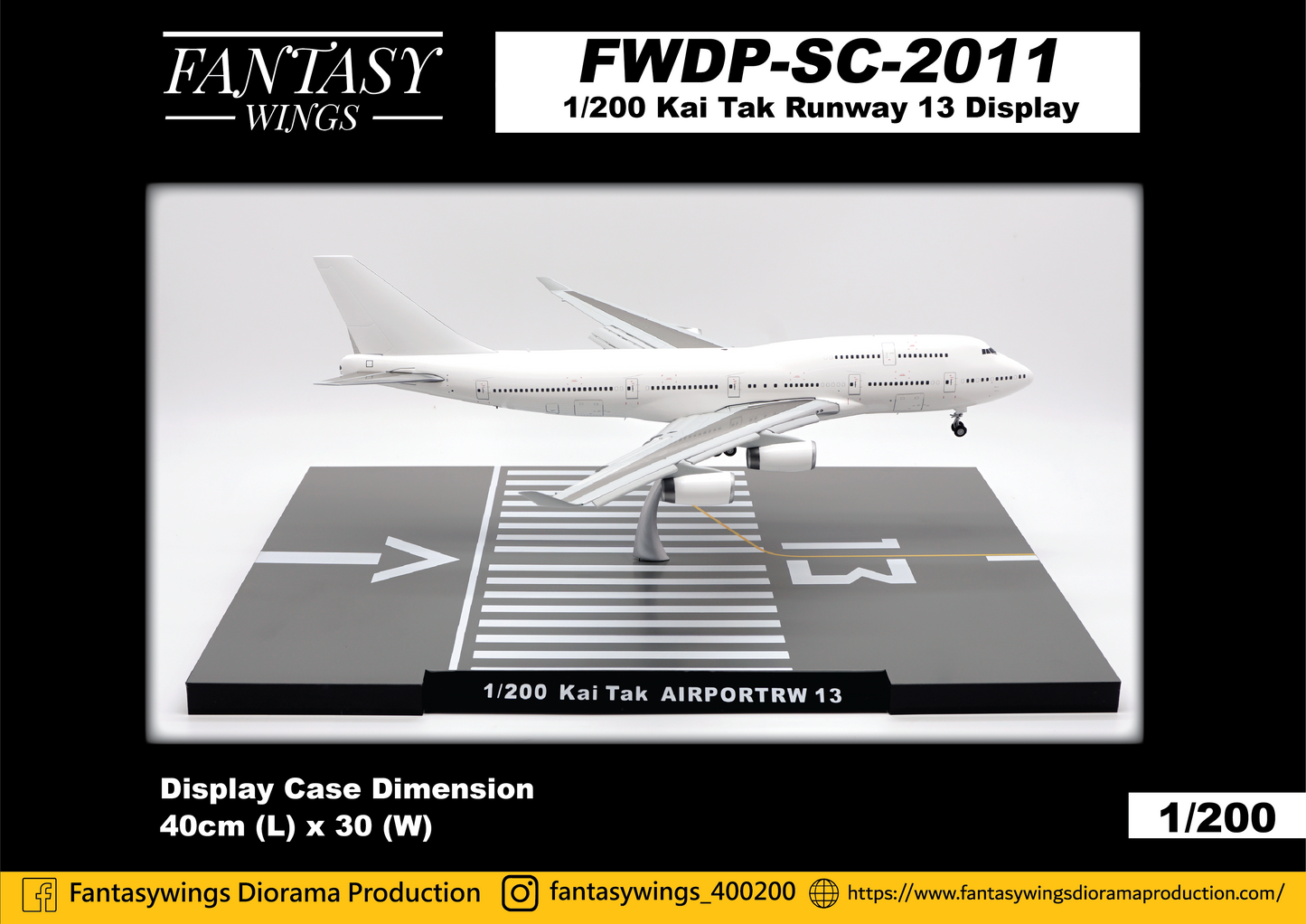 1:200 Fantasy Wings Runway Display "Kai Tak Airport" FWDP-SC-2011