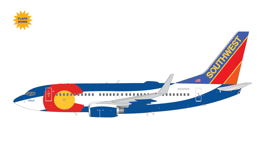 1:200 Gemini Jets Southwest Airlines Boeing 737-700 "Colorado One, Flaps Down" N230WN G2SWA460F