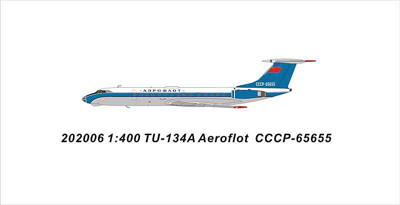 1:400 Panda Models Aeroflot Tupolev Tu-134 CCCP-65655 PM202006