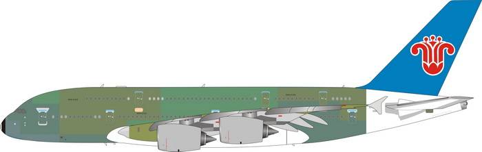 1:400 Phoenix Models China Southern Airbus A380-800 "Bare Metal"  F-WWAM PH411671