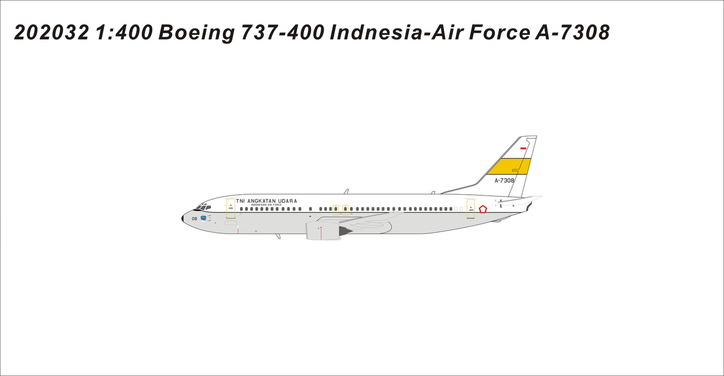 1:400 Panda Models Indonesia Air Force 737-400 A-7308 202032