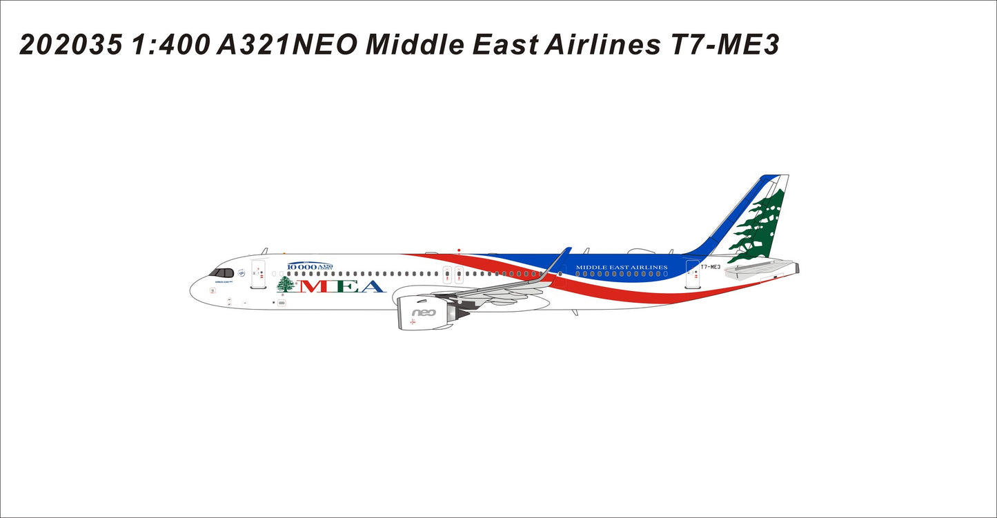 1:400 Panda Models Middle Eastern Airlines A321neo T7-ME3 PM202035