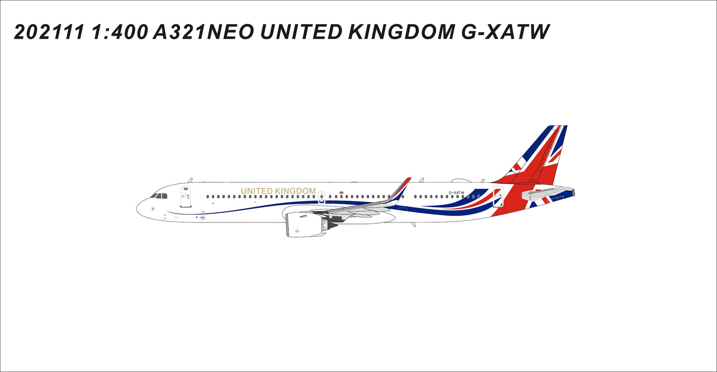 1:400 Panda Models United Kingdom (Royal Air Force) Airbus A321neo G-XATW PM202111