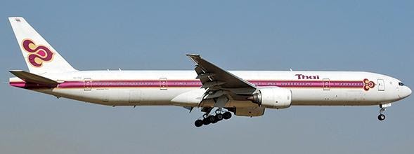 1:400 JC Wings Thai Airways Boeing 777-300 "Old Livery, FLAPS DOWN" HS-TKE LH4172A
