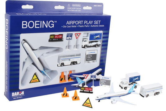 Boeing House Colors Commercial Airport Playset Toy