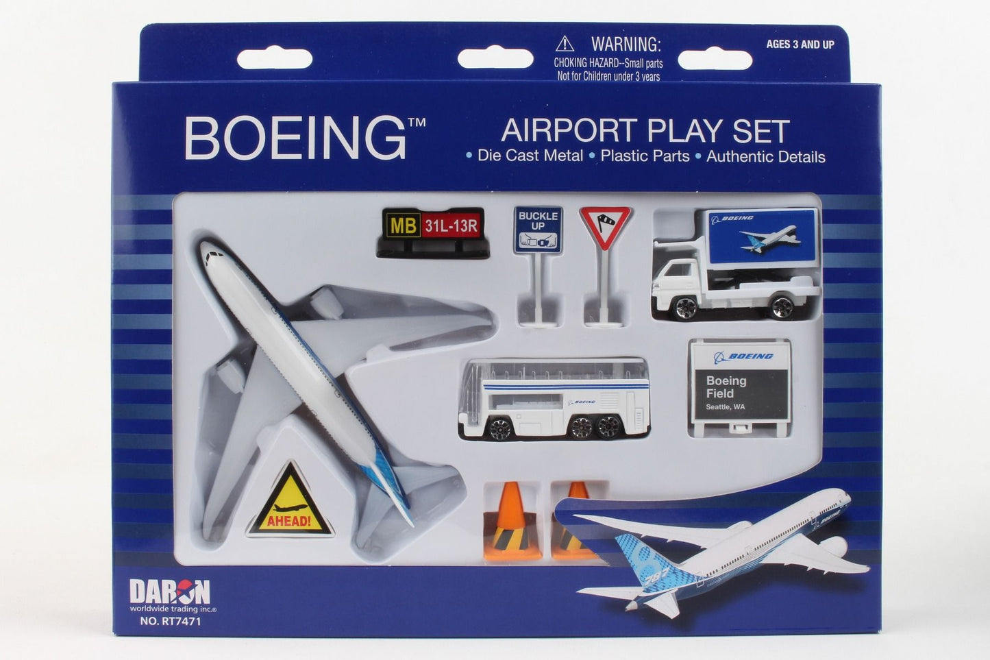 Boeing House Colors Commercial Airport Playset Toy