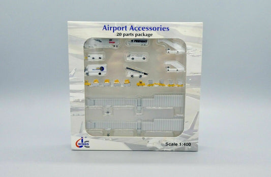 1:400 JC Wings Airport Accessories 20pcs Ground Service Equipment Set JCGSESETA