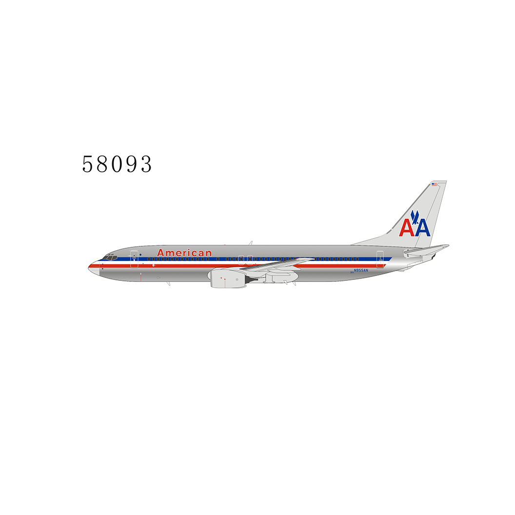 1:400 NG Models American Airlines Boeing 737-800 "Chrome, No Winglets" N955AN NG58093